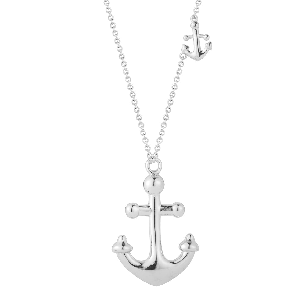BEAUTIFUL STERLING SILVER ANCHOR NECKLACE 18" CHAIN 1.5" LONG BY 1" WIDE