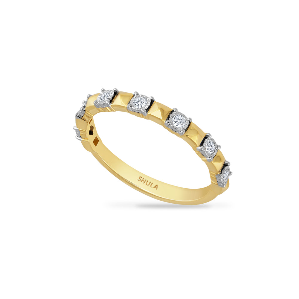 14K DIAMOND RING WITH 7 DIAMONDS 0.15CT