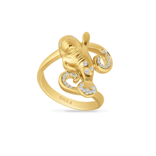 14K MANATEE RING WITH 31 DIAMONDS 0.15CT