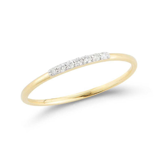 14K DAINTY RING WITH 7 DIAMONDS 0.06CT