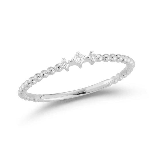 14K DAINTY RING WITH 3 DIAMONDS 0.03CT