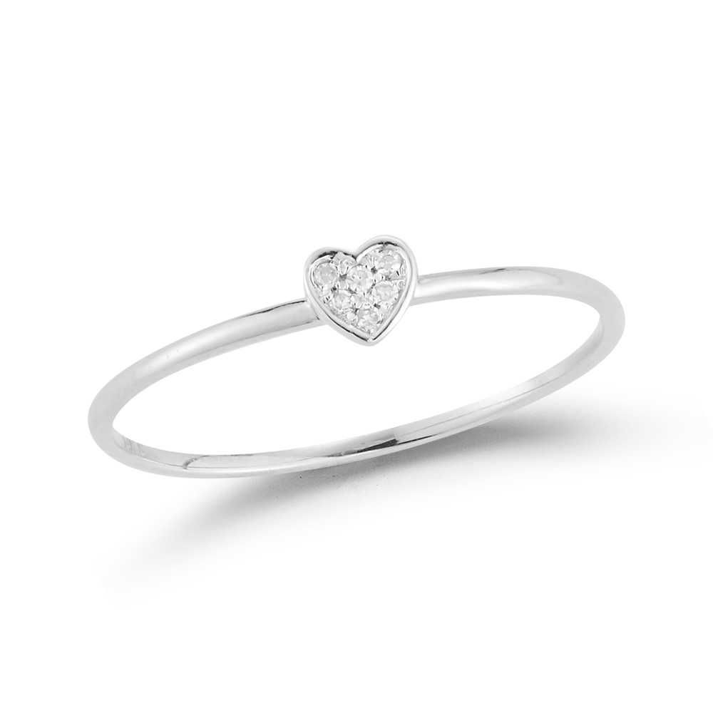 14K DAINTY HEART RING WITH 6 DIAMONDS 0.02CT