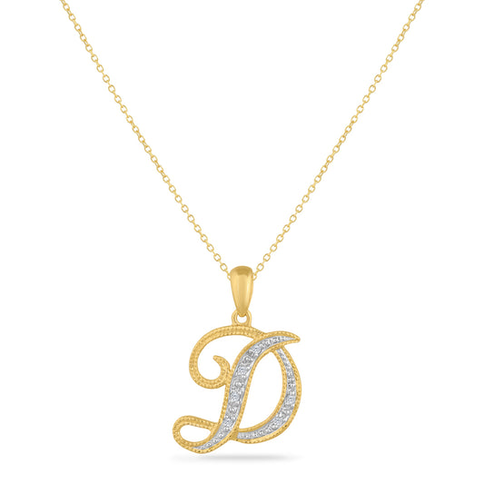 SCRIPT INITIAL ''D'' DIAMOND PENDANT on 18 inches chain